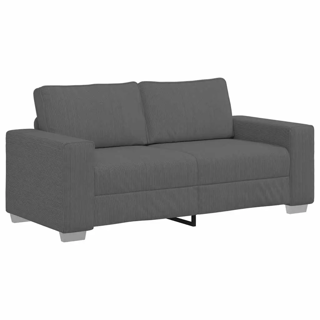 Loveseat Sofa Dark Grey 180x77x82 cm Corduroy Fabric 4105201 - Furniture