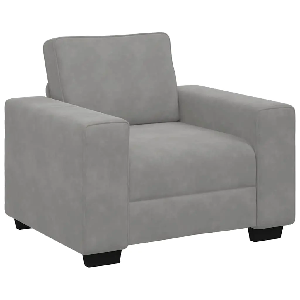 Sofa Chair Light Grey 100x77x82 cm Velvet 4105247 - Furniture