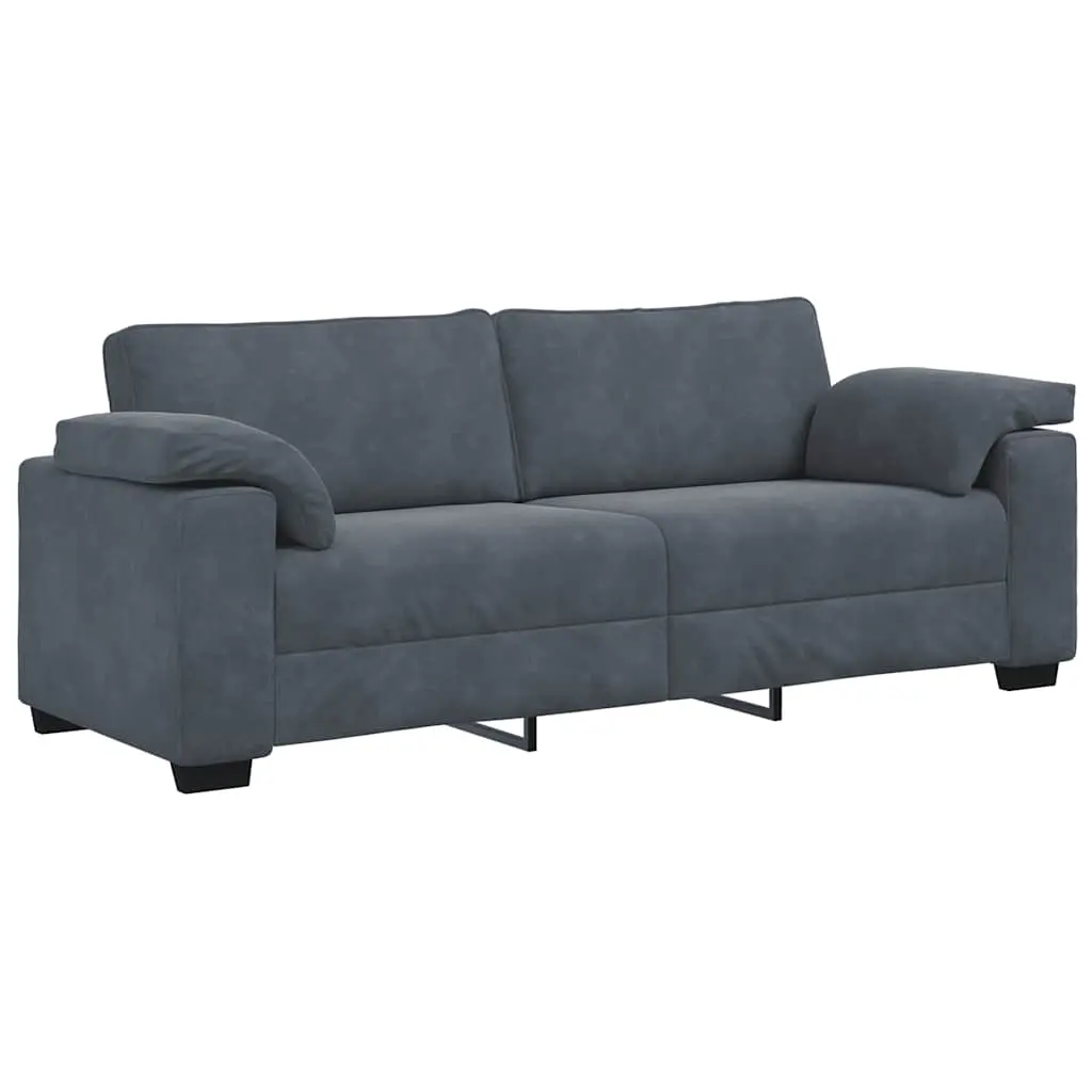 3-Seater Sofa Dark Grey 220x77x82 cm Velvet 4105278