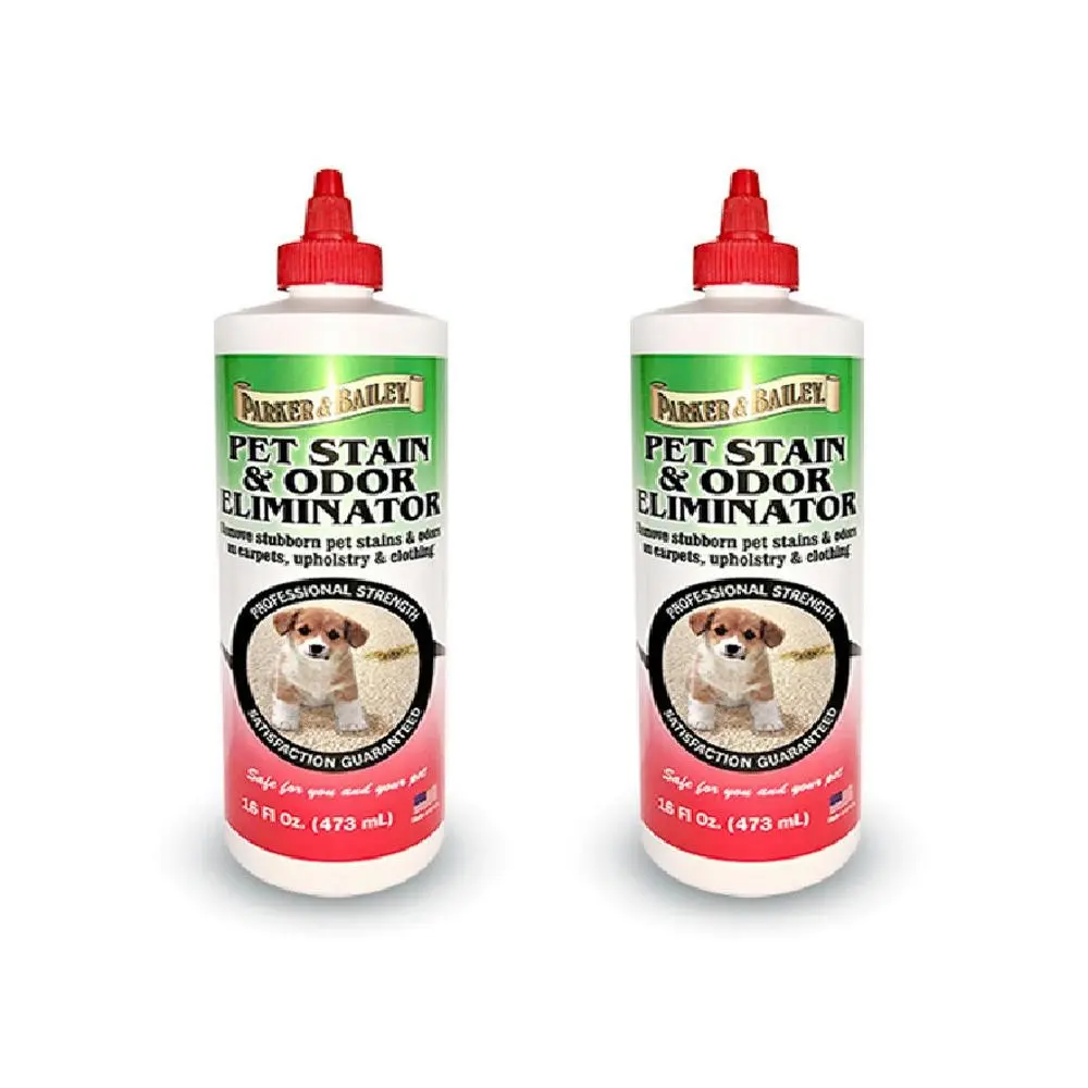 2x Parker & Bailey 473ml Pet Stain/Odour Eliminator For Upholstery/Carpet - Home & Garden