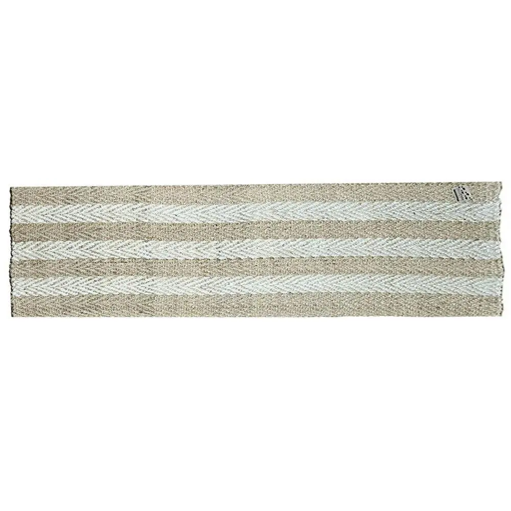 Solemate Jute 2 Tone Stripes 80x300cm Stylish Outdoor Entrance Doormat Set - Home & Garden