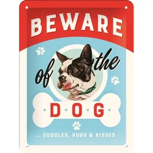 Nostalgic Art 15x20cm Small Wall Hanging Metal Sign Beware of the Dog Home Decor - Home & Garden