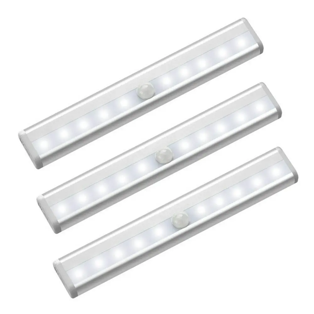 3 Pack 10 LED Motion Sensor Lights for Closet Cabinet Wardrobe Stairs - Home & Garden
