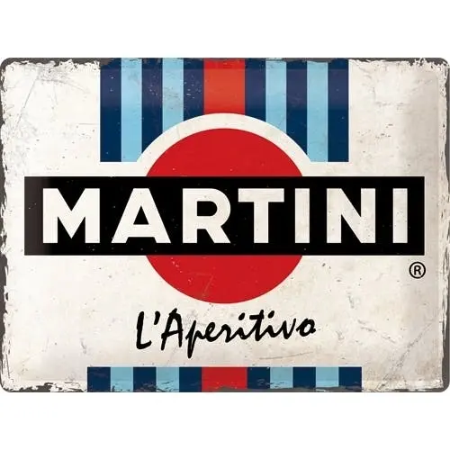 Nostalgic Art Martini L'Aperitivo Racing Stripes 30x40cm Large Sign Wall Decor - Home & Garden