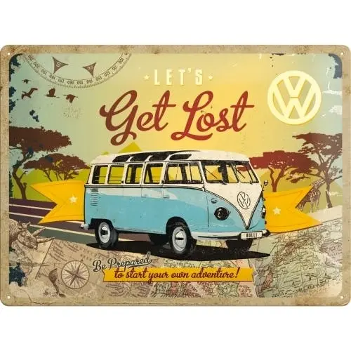 Nostalgic Art Lets Get Lost 30x40cm Large Metal Tin Sign Home/Garage Wall Decor - Home & Garden