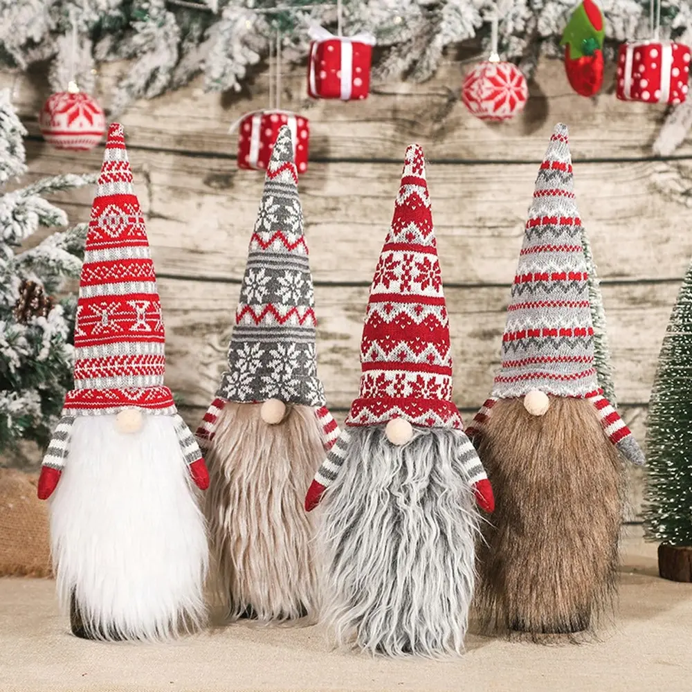 4 Pack Christmas Gnome Wine Bottle Cover Decoration Santa Wine Bottle Cover - Home & Garden