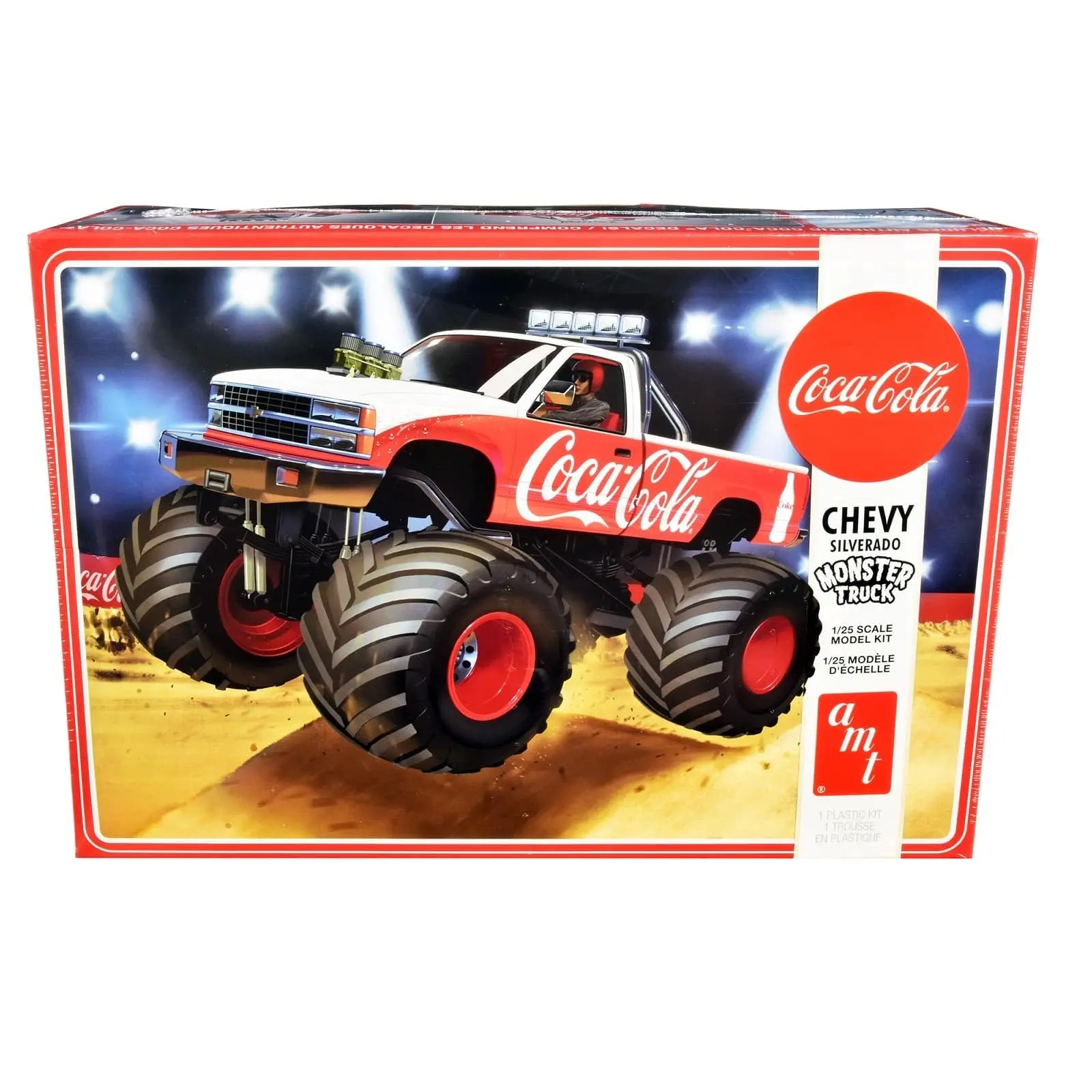 1/25 1988 Chevy Silverado Monster Truck CocaCola Plastic Model Kit - Hobbies