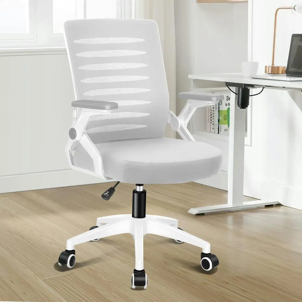 Alfordson Mid Back Executive Mesh Office Chair Grey White - Save up to 70% Off Office Furniture Specials
