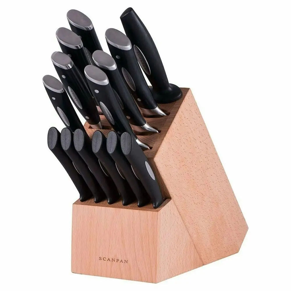 Scanpan Classic 15 Piece Oak Knife Block Set - Kitchenware - Save up to 70%