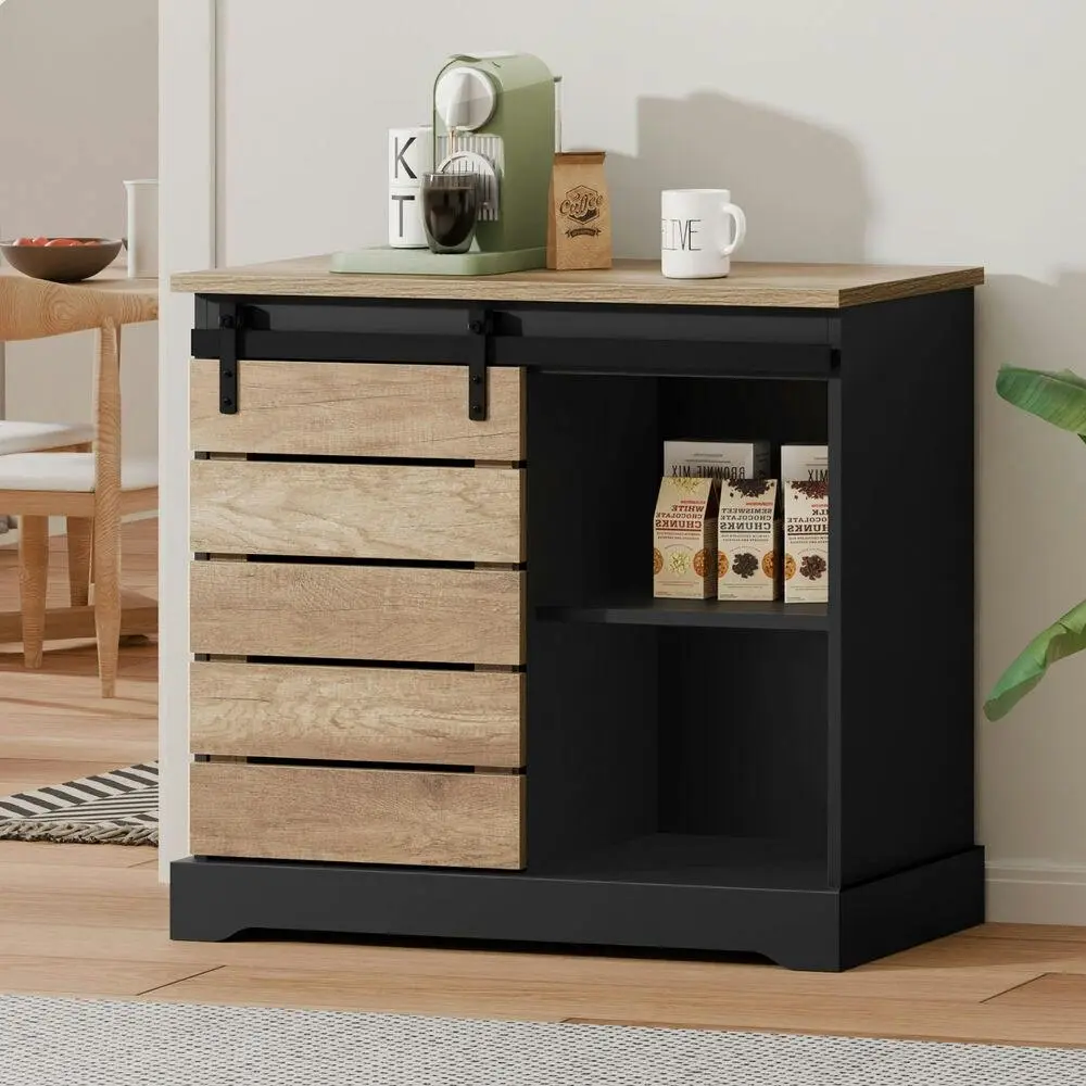 Alfordson Buffet Sideboard Cabinet Sliding Door Cupboard Storage Hallway Kitchen - Furniture