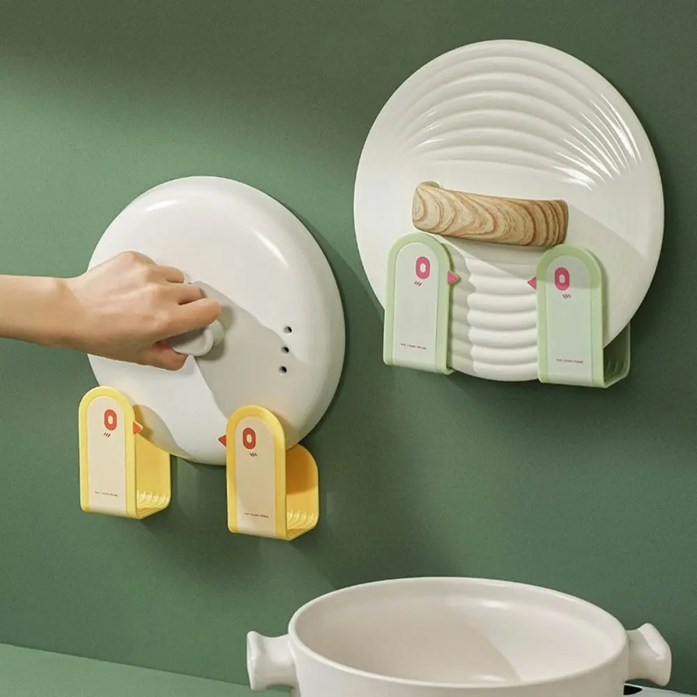 3 Set Pot Lid Holder Kitchen Organizer Wall-Mounted Hanging Holder For Pot Cover
