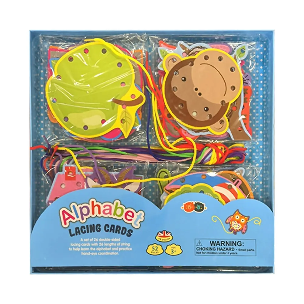 52pc Buddy & Barney Alphabet Educational Lacing Cards Kids Learning Toy 3y+ - Toys & Games