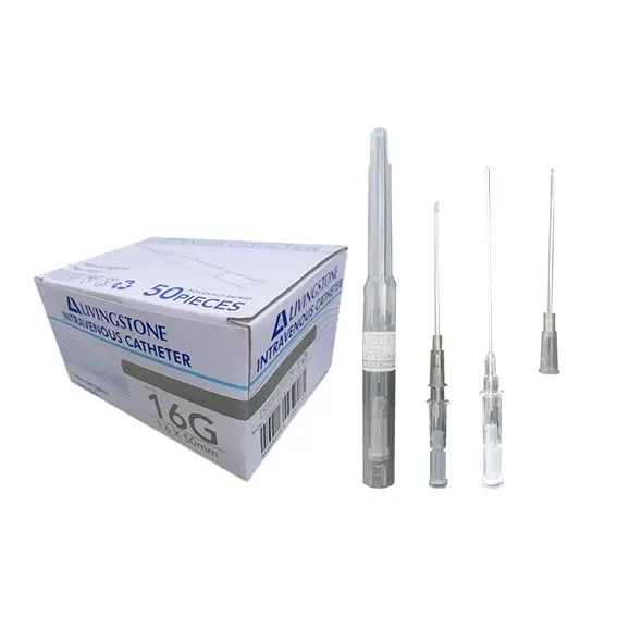 Livingstone Intravenous IV Catheter 16 Gauge x 2 inches 50 Box - Commercial