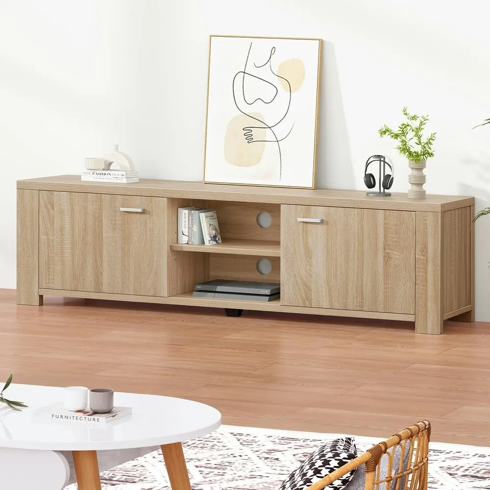 Alfordson Entertainment Unit TV Cabinet Stand 160cm Wood - Furniture