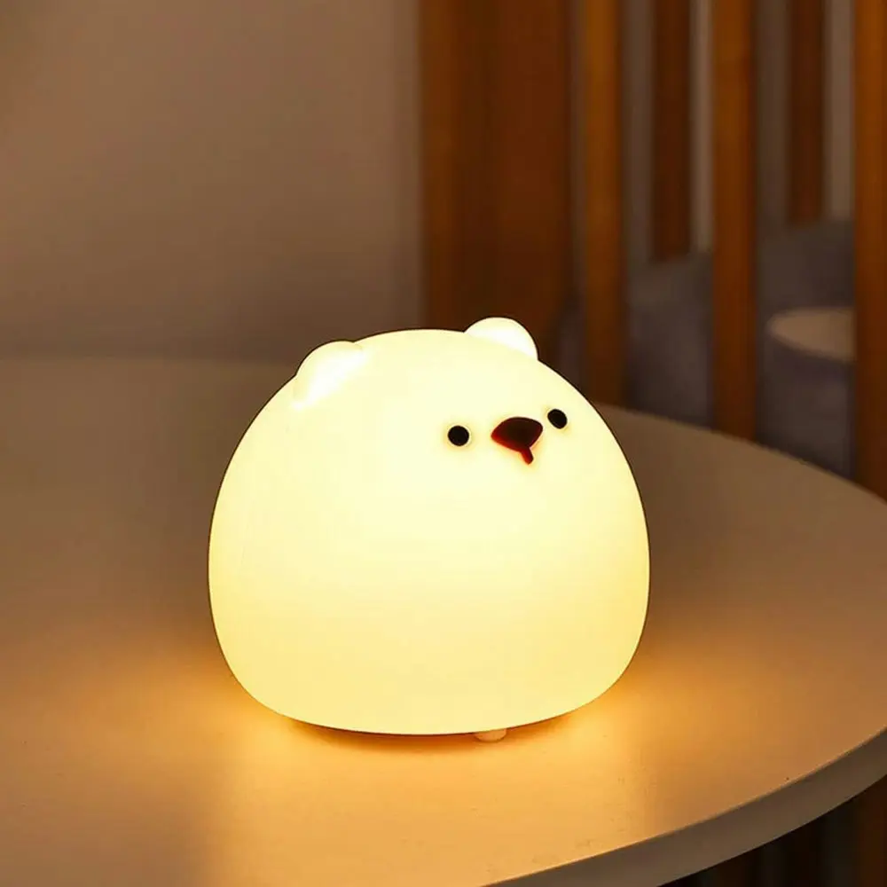 Cute Little Bear Night Light Color Changing Silicone USB LED Night Light - Home & Garden