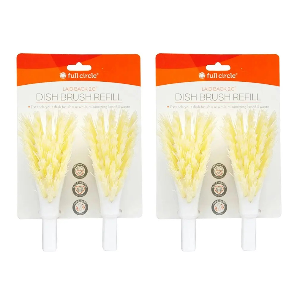 4x Full Circle Laid Back Dish Brush Head Refill Replacement Head Scrub Cleaner - Home & Garden