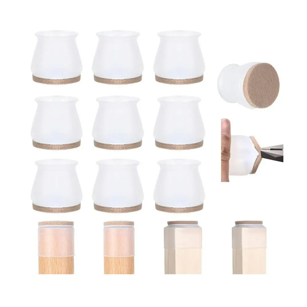 16 PCS Silicone Furniture Silicone Protection Cover with Anti-Slip Felt Pads