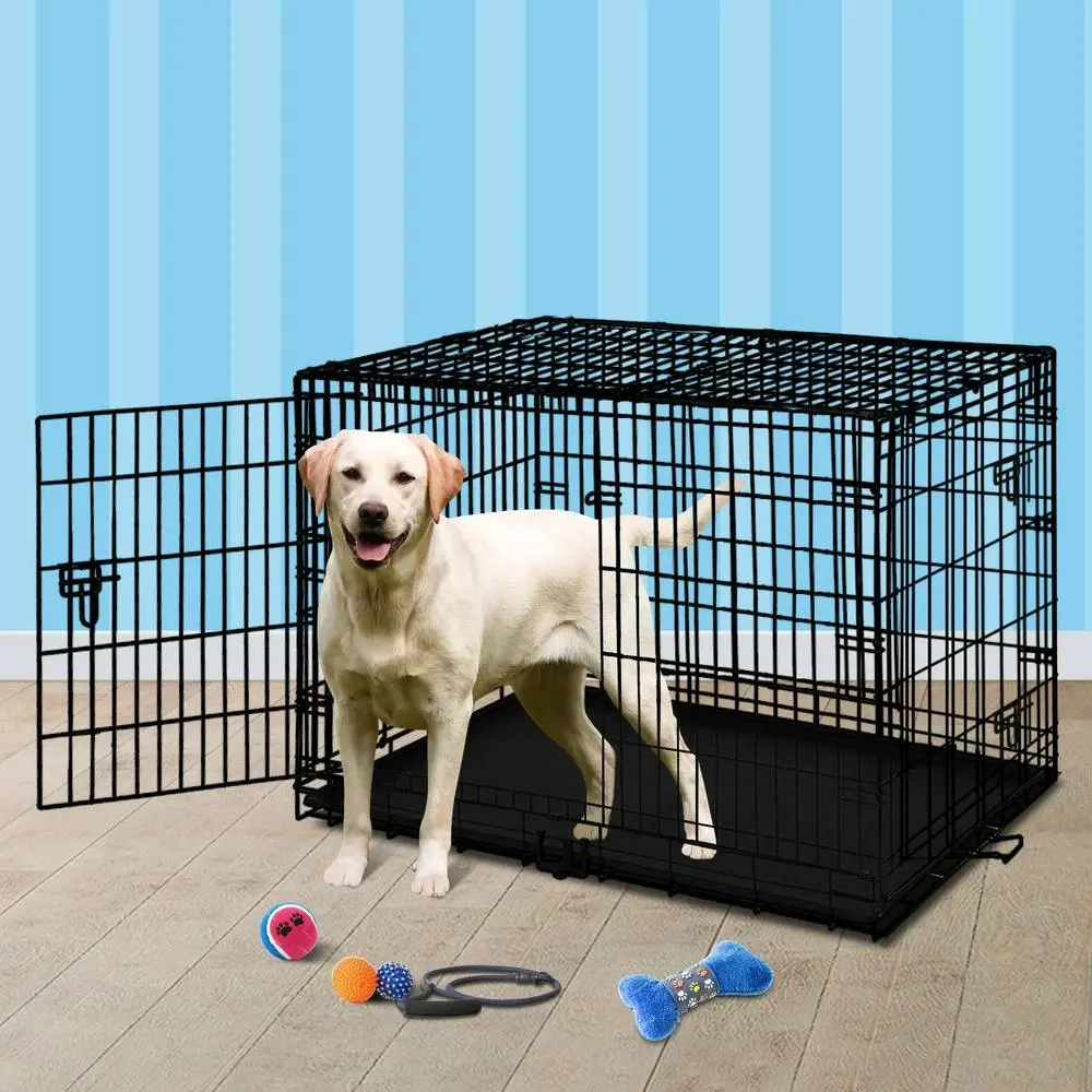 BEASTIE Dog Cage 42 inch Large Pet Crate Kennel Cat Metal Playpen Foldable - Pets