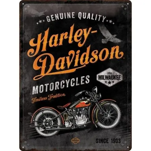 Nostalgic Art Harley Timeless Tradition 30x40cm Large Metal Sign Home Wall Decor - Home & Garden