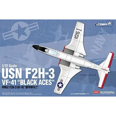 12548 1/72 USN F2H3 VF41 Black Aces Banshee Plastic Model Kit - Hobbies