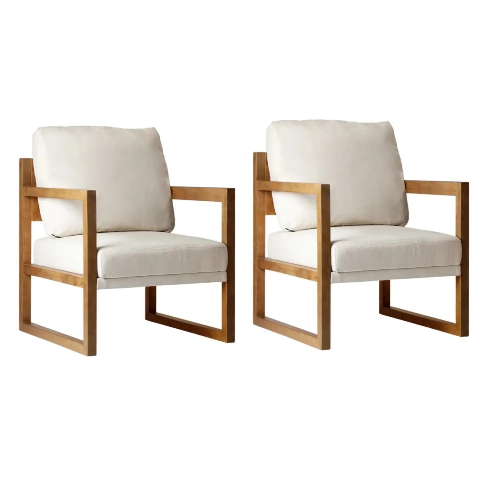 Oikiture 2x Armchair Lounge Sofa Chair Fabric Accent Chair Tub Armchairs Couches - Furniture