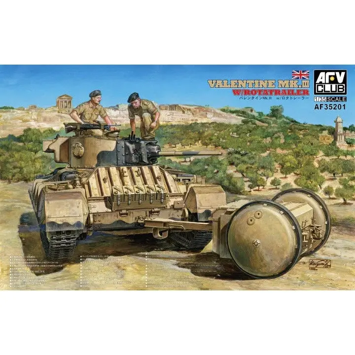 AF35201 Valentine Mk. III W/Rotatrailer Plastic Model Kit - Hobbies