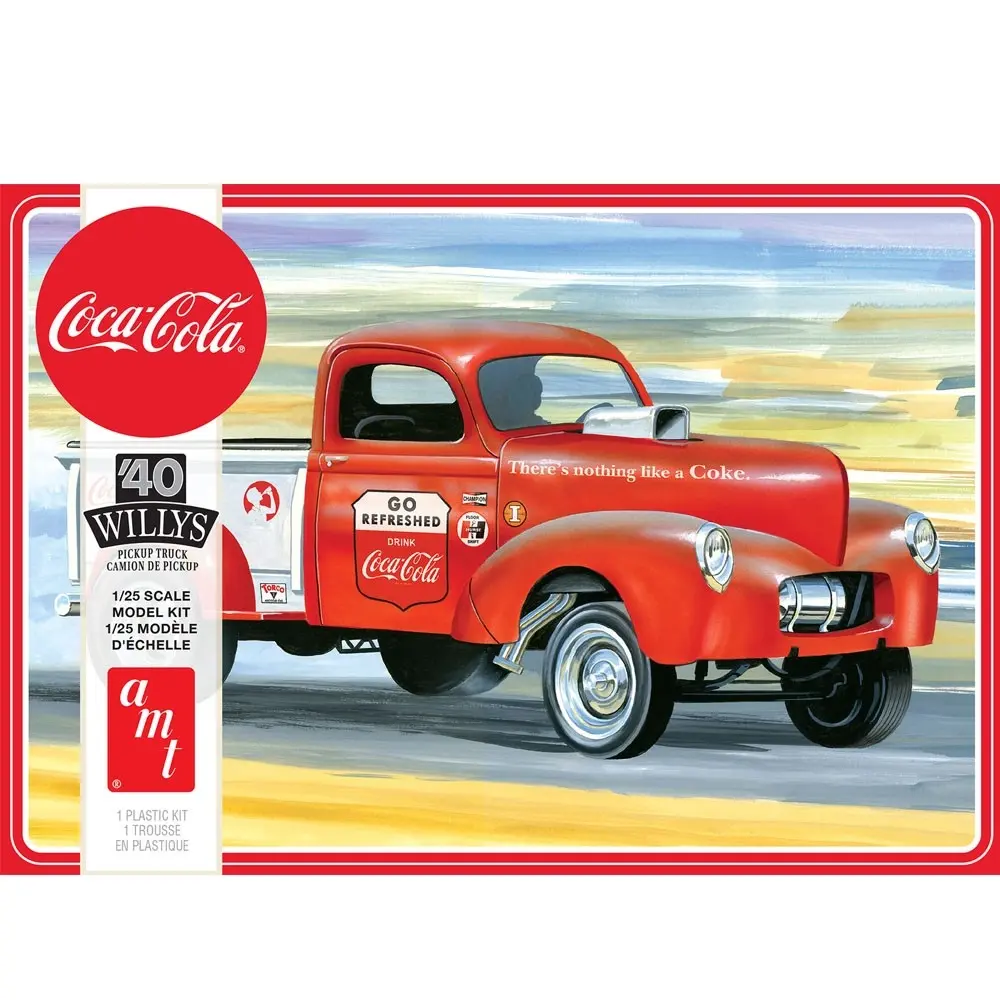 1145M 1/25 1940 Willys Pickup Gasser CocaCola Plastic Model Kit - Hobbies