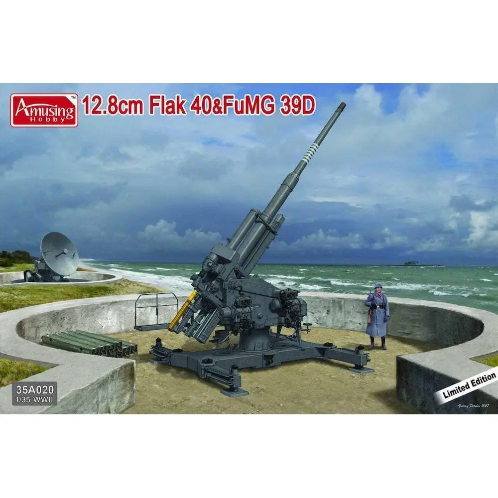 35A020 1/35 12.8cm Flak 40andFuMG 39D Plastic Model Kit - Hobbies