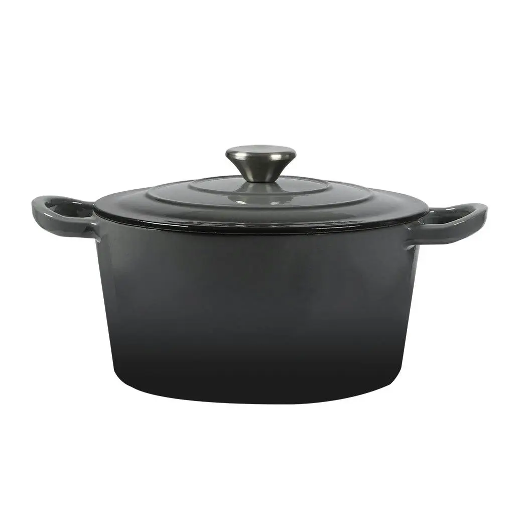 Toque Enamelled Dutch Oven 4L Cast Iron Pot with Lid Camping Cookware - Home & Garden