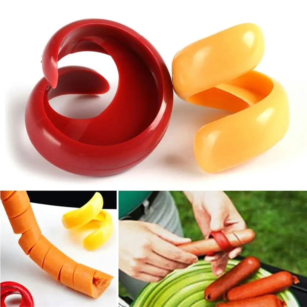 2 Pack Manual Fancy Sausage Cutter Spiral Barbecue Hot Dogs Cutter Slicer - Home & Garden