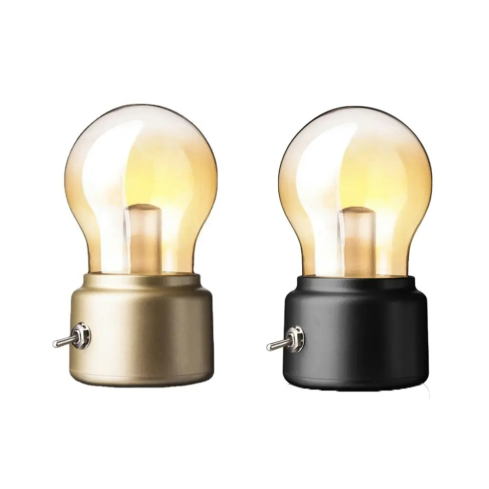 2 Pack Retro Charging Bulb Night Light USB Bedside Table Light LED Ambient Light - Home & Garden