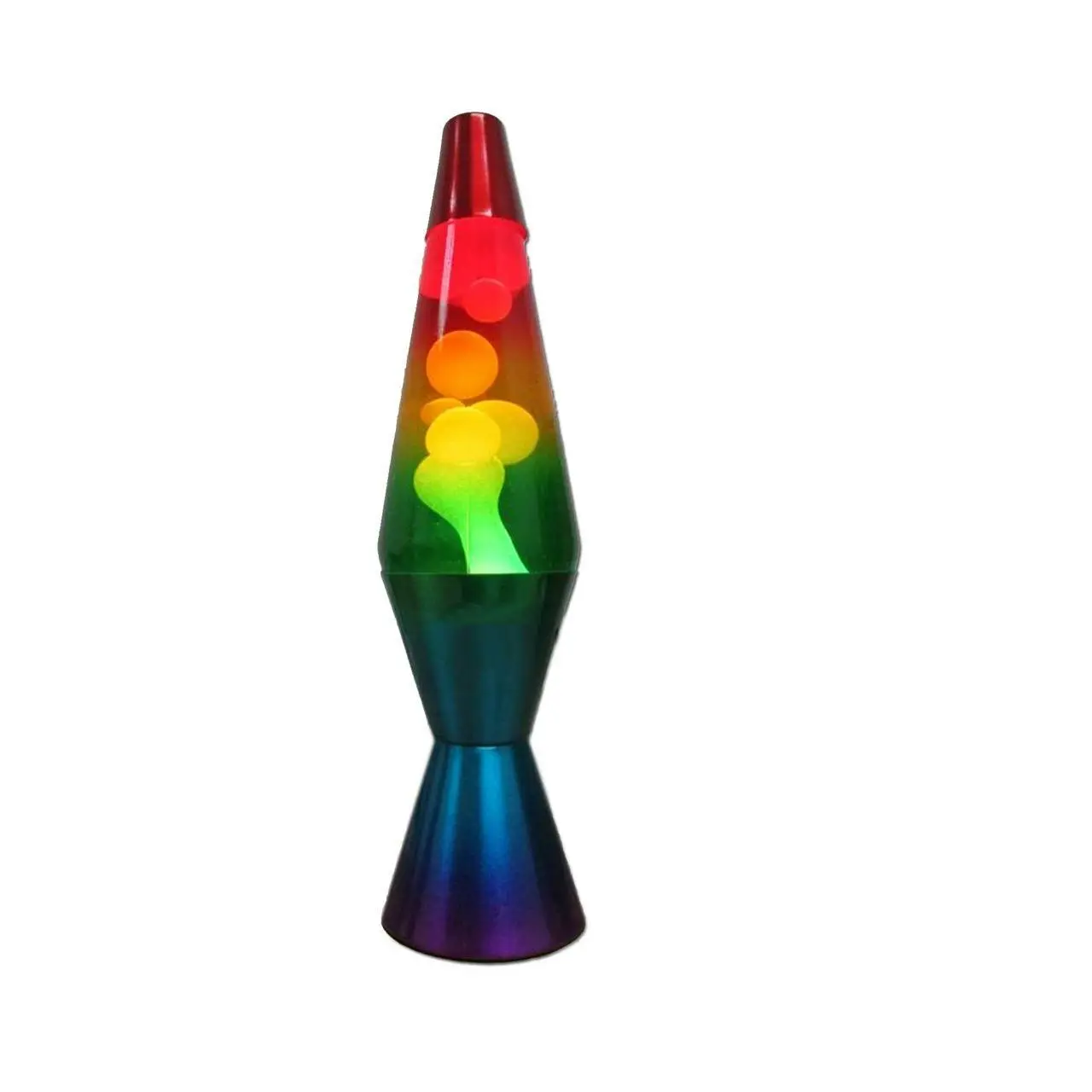 Rainbow Novelty Retro Liquid Lava Lamp Wax Retro Night Light Home Decor Set 37cm - Home & Garden