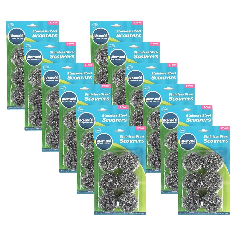 72pc kemasi Stainless Steel Scourers Home Kitchen Dishwashing Cleaning - Home & Garden