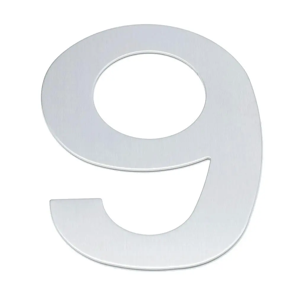 Number 9 300x215mm Sign Stainless Steel Wall/Door Mountable Home/Office/Business - Home & Garden