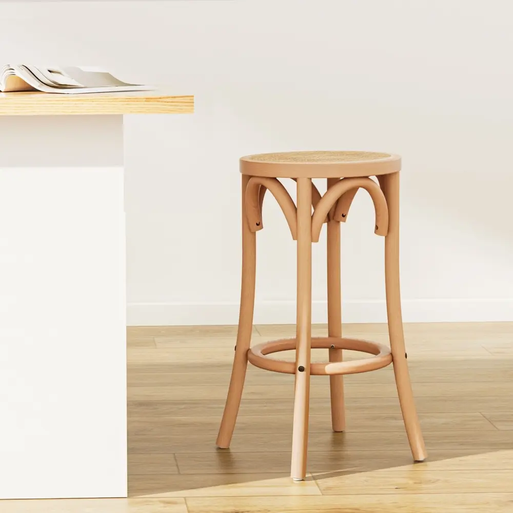 Artiss Bar Stool Rattan Seat Wooden - Furniture