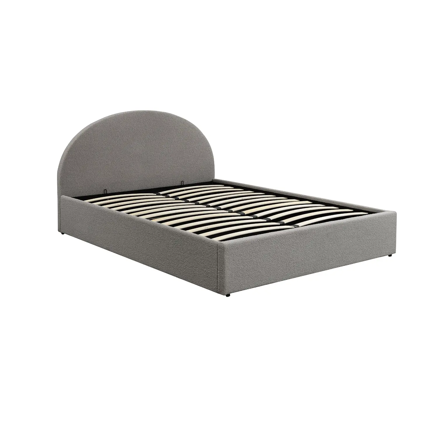 Foret Bed Frame Queen Arched Platform Mattress Base Fabric Gas Lift Storage Wood - Furniture