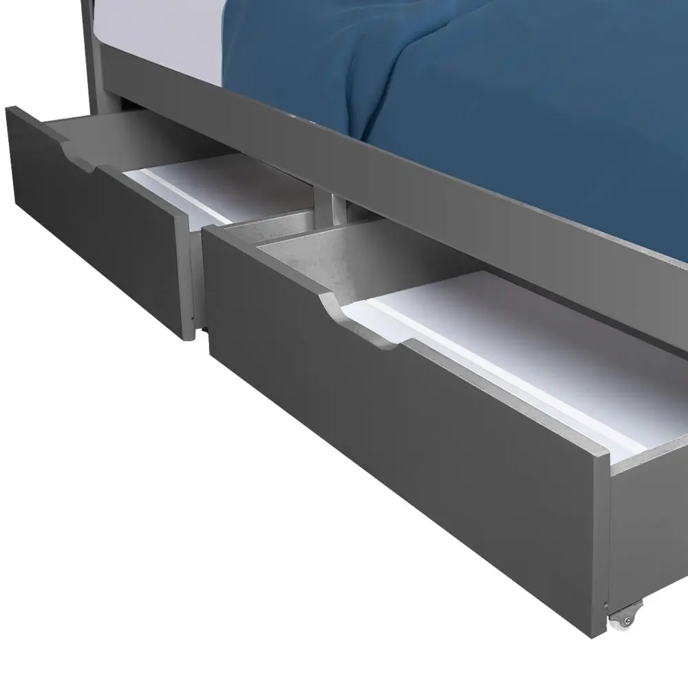 Kingston Slumber Trundle Storage Under Bunk Bed Drawers, 2 Pieces, Grey - Furniture