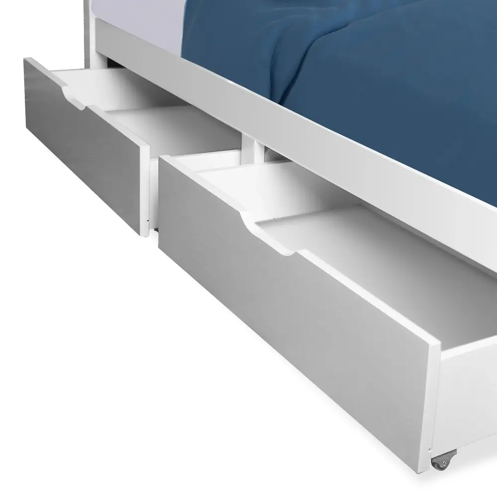 Kingston Slumber Trundle Under Bed Storage Drawers, 2 Pieces, White - Furniture