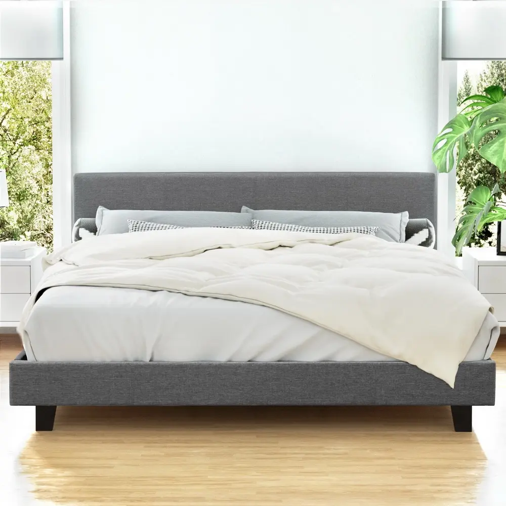 Artiss Bed Frame King Size Grey NEO - Furniture