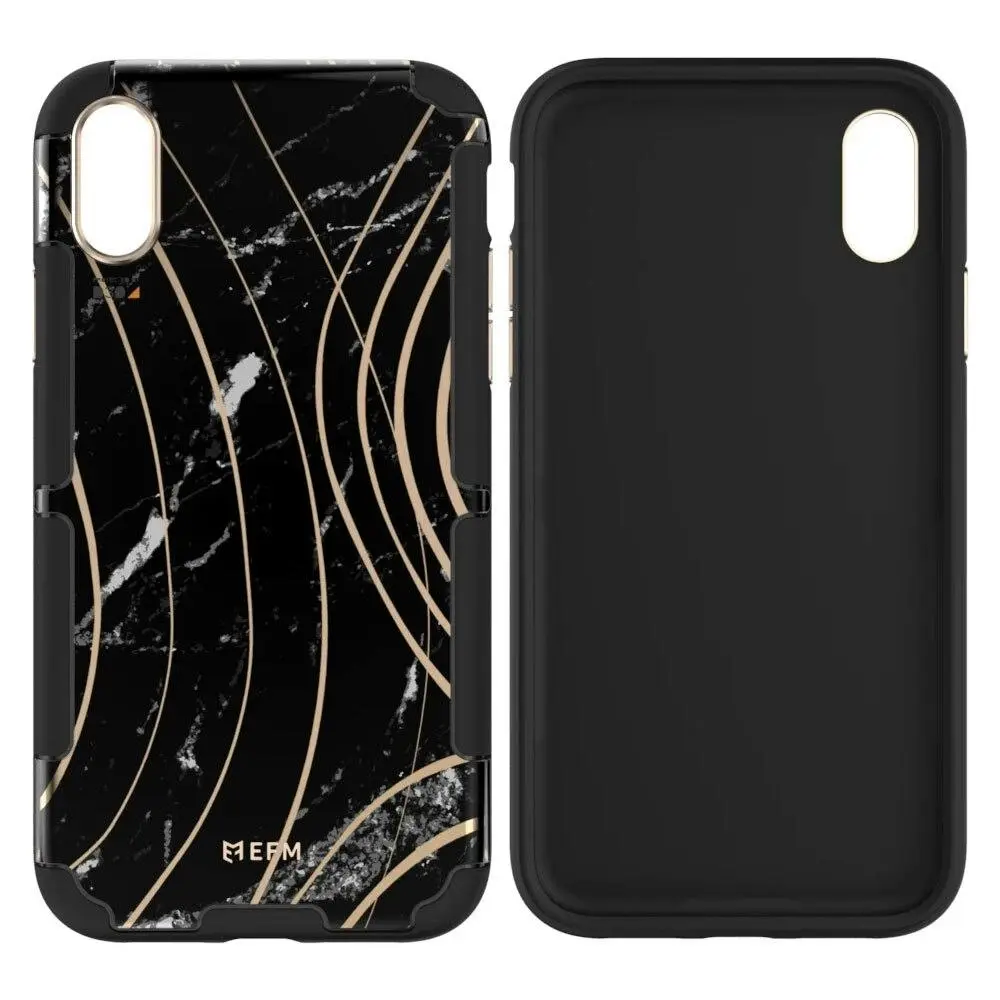 EFM Cayman InStyle D3O Case Armour Cover for Apple iPhone XS Max Black Marble - Electronics