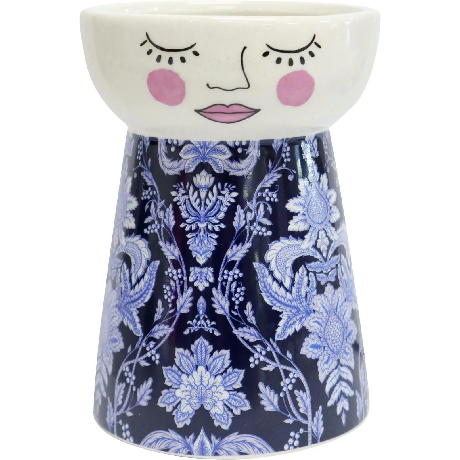 LVD Ceramic Doll Vase Home Tabletop Decor Display 16cm Hampton William Morris - Home & Garden