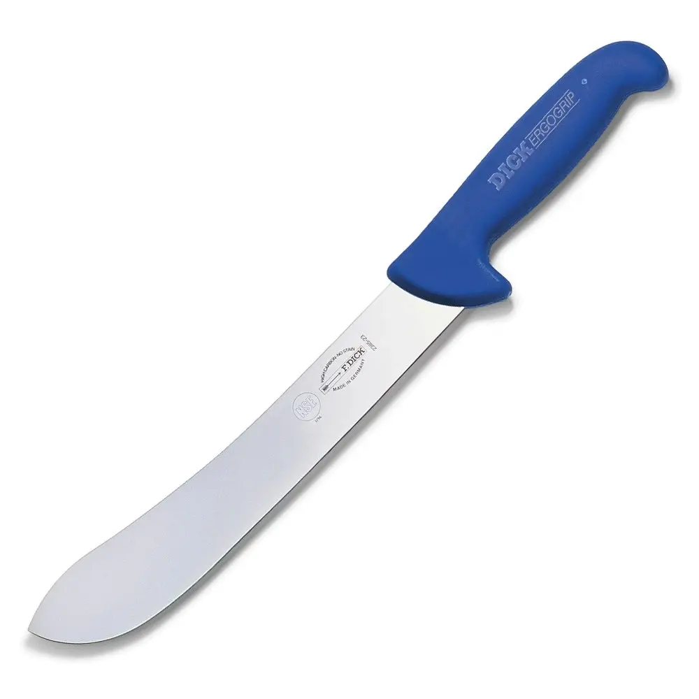 F DICK ErgoGrip 26cm Bullnose Butchers Knife 8238521 | Blue - Home & Garden