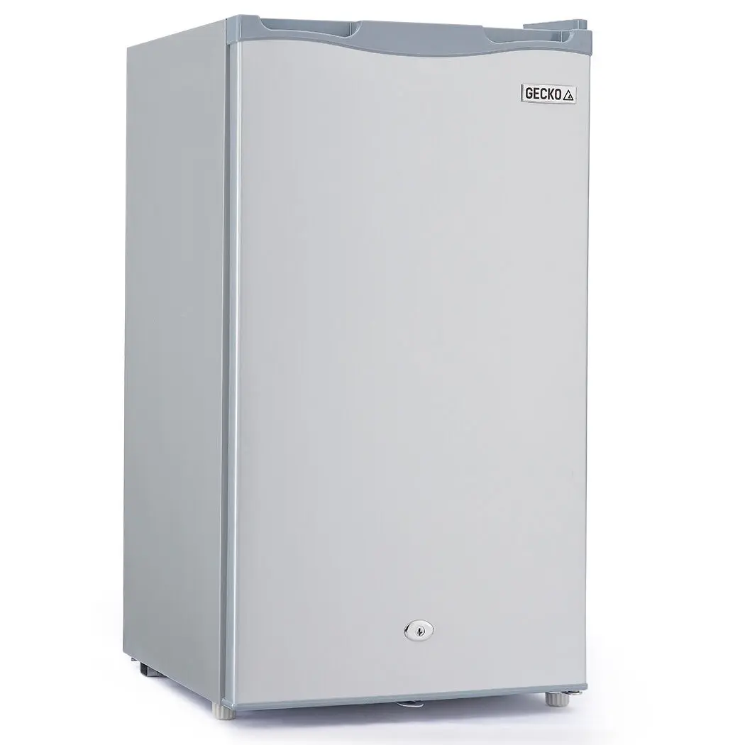GECKO 95L Portable Upright Fridge and Freezer, 12V/24V for Camping, Caravans, Silver - Home & Garden