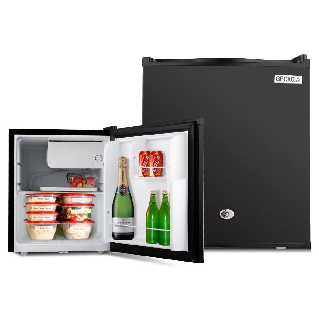 GECKO 57L Portable Camping Bar Fridge with Freezer 12V/24V, Black - Home & Garden
