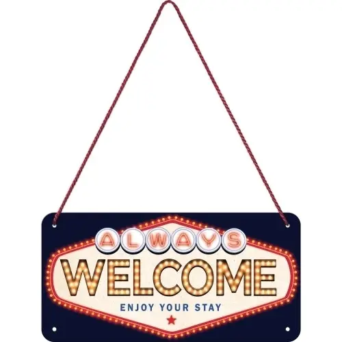 Nostalgic Art Metal 10x20cm Wall Hanging Sign Always Welcome Home/Office Decor - Home & Garden