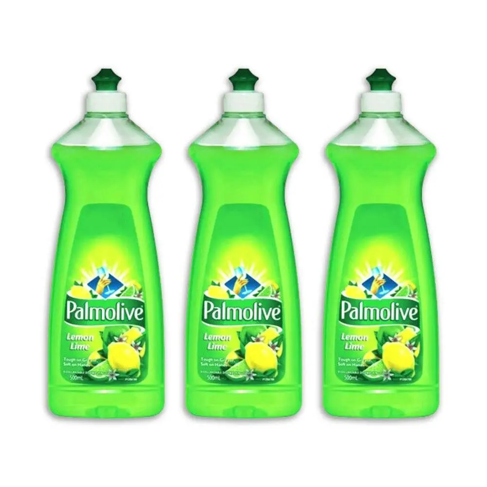 3x Palmolive 500ml Lemon Lime Dishwashing Liquid Detergent Wash Dishes Pan Glass - Home & Garden
