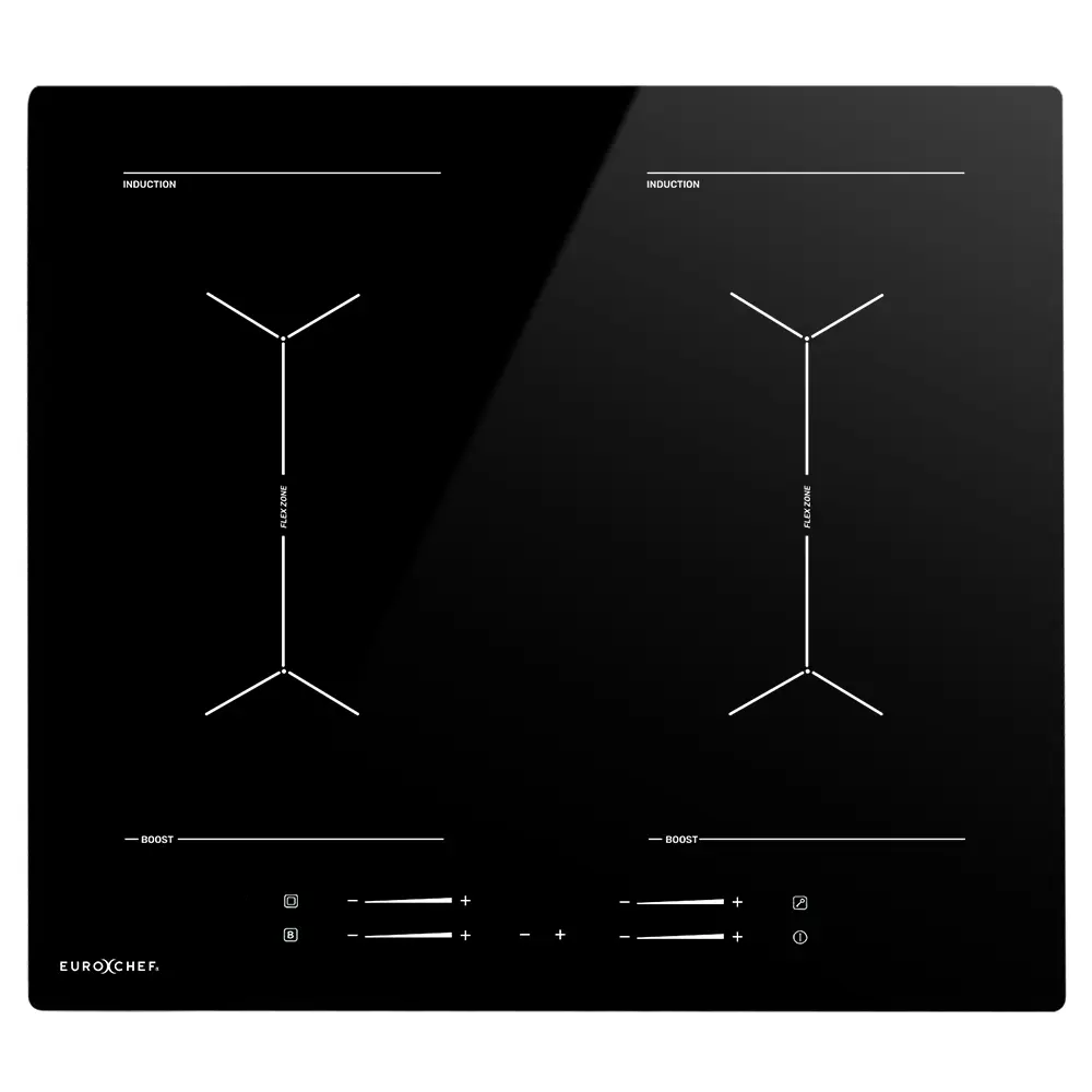 EuroChef 60cm 4 Zone Induction Cooktop, 7200W Electric, Dual Link Bridged Zone Hobs, Touch Controls - Home & Garden