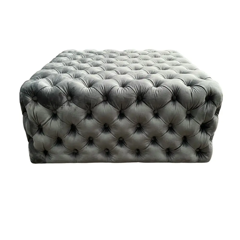 Luna Charcoal Ottoman EX DISPLAY - Furniture