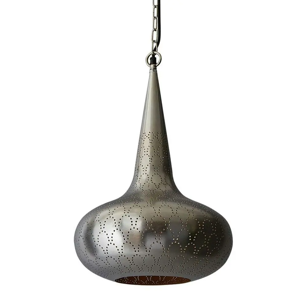 Belle Cobra Metal Ceiling Pendant Light 51cm Hanging Lamp Home Decor Nickel - Home & Garden