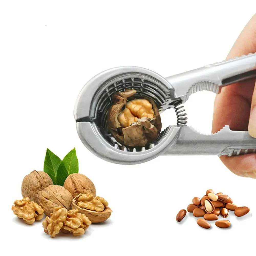 2Pcs Alloy Clamp Plier Cracker Nutcracker Almond Kitchen Nut Sheller Clip Tools - Home & Garden